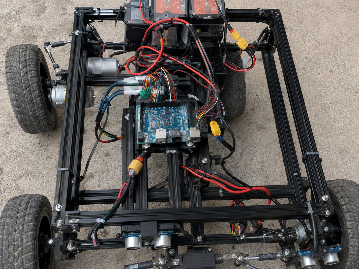 Autonomous ground vehicle electronics and chassis from above