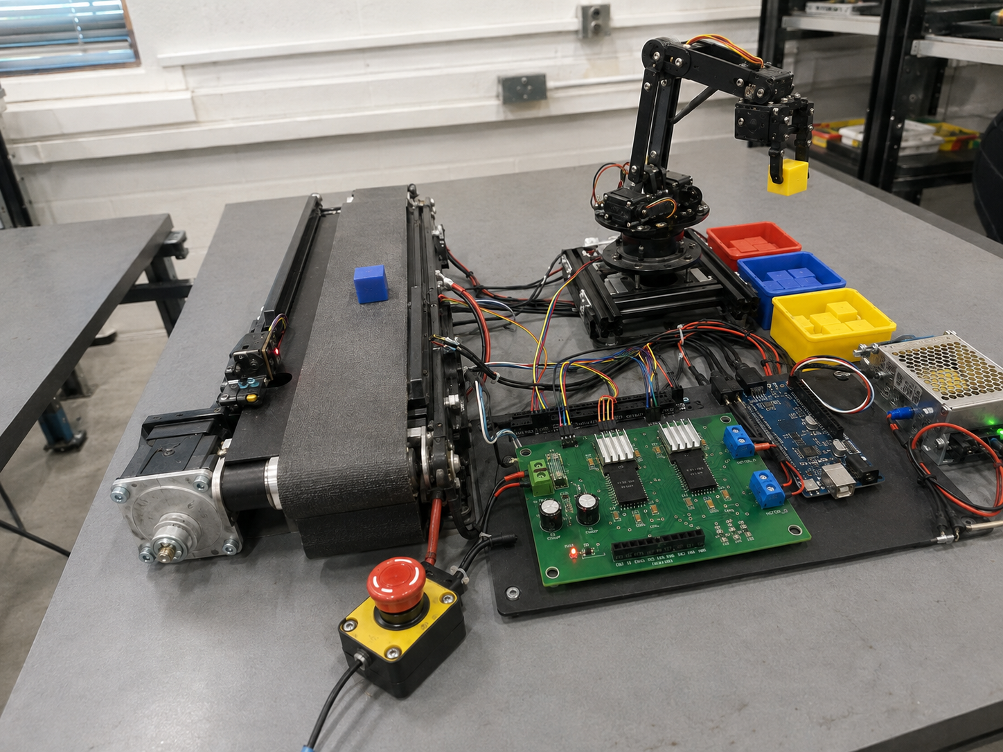 Working pick-and-place prototype with controls hardware